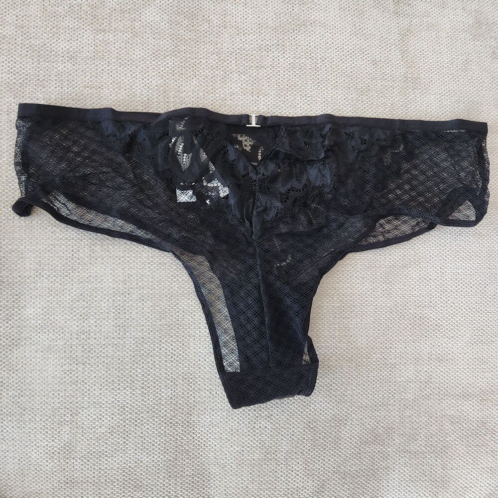 Adore Me Black XL Andrelisa Lace Thong NWT
